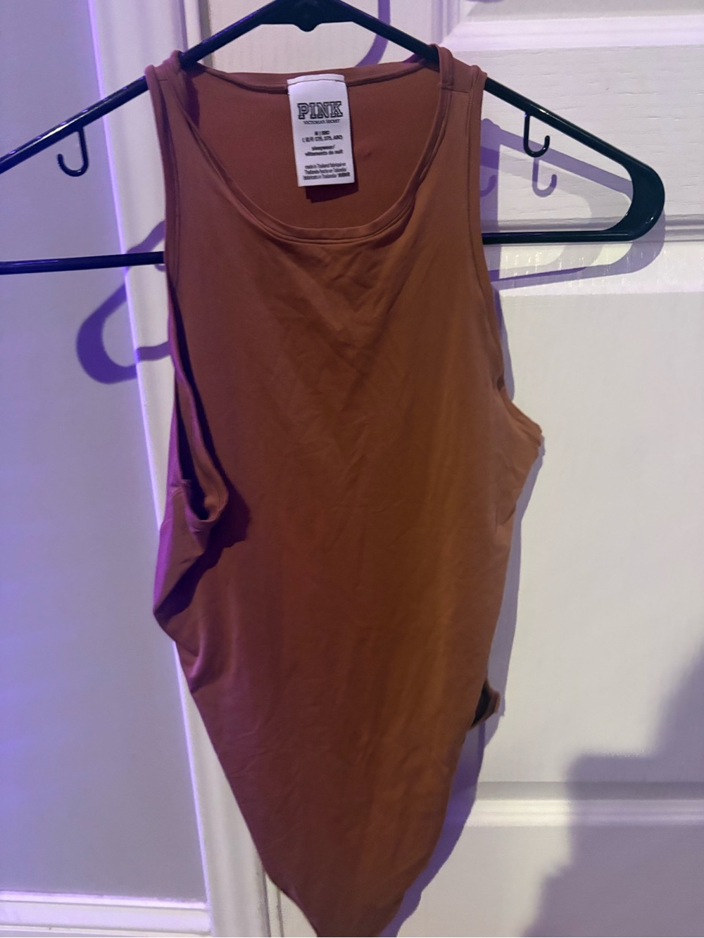 PINK Victoria's Secret Rust Brown Sleeveless Bodysuit